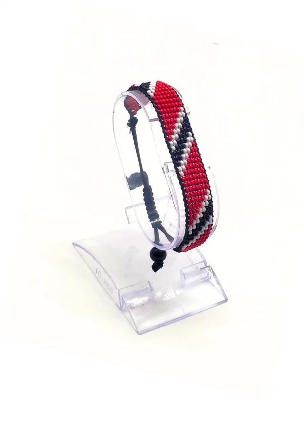 Trinidad & Tobago Flag Bracelet Adjustable handcrafted with beadwork in the colors of the Trinidad & Tobago flag.