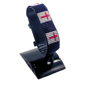 Wales Flag Bracelet Adjustable handcrafted with beadwork in the colors of the Wales flag.