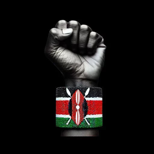 A Fist with Kenyan Flag Bracelet.