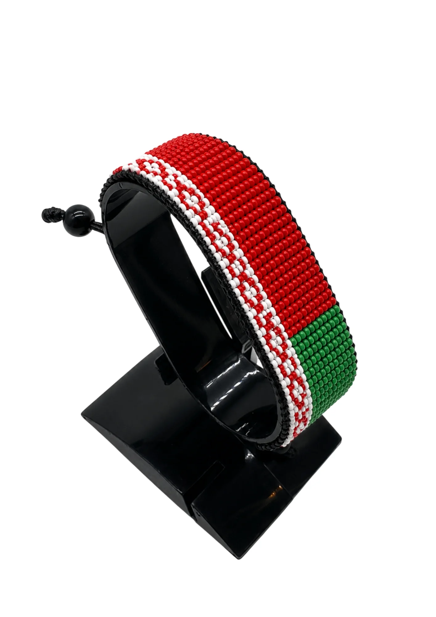 Belarus Flag Bracelet Adjustable handcrafted with beadwork in the colors of the Belarus flag.