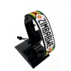Zimbabwe Flag Bracelet With Name Adjustable handcrafted with beadwork in the colors of the Zimbabwe flag and the name "Zimbabwe".