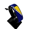 Bosnia and Herzegovina Flag Bracelet Adjustable handcrafted with beadwork in the colors of the Bosnia and Herzegovina flag.