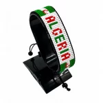 Algeria Flag Bracelet With Name Adjustable handcrafted with beadwork in the colors of the Algeria flag and the name "Algeria"