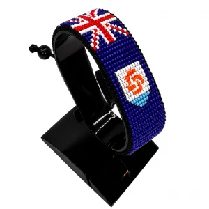 Anguilla Flag Bracelet Adjustable handcrafted with beadwork in the colors of the Anguilla flag.