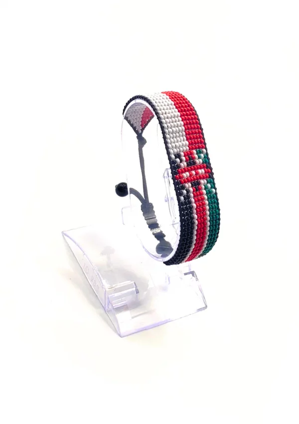 Austria Kenya Combo Flag Bracelet Adjustable handcrafted with beadwork in the colors of the Austria and Kenya flags.