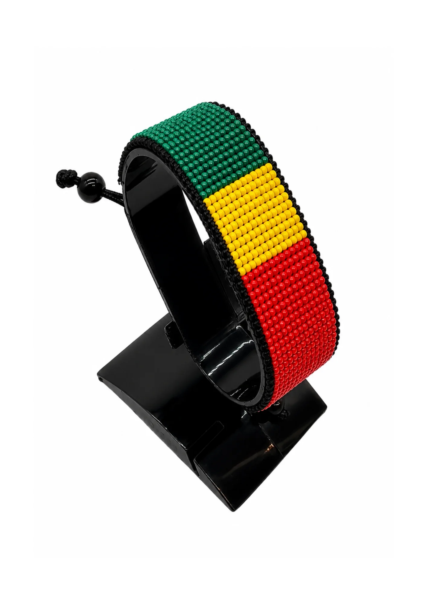 Benin Flag Bracelet Adjustable handcrafted with beadwork in the colors of the Benin flag.