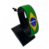 Brazil Flag Bracelet Adjustable handcrafted with beadwork in the colors of the Brazil flag.