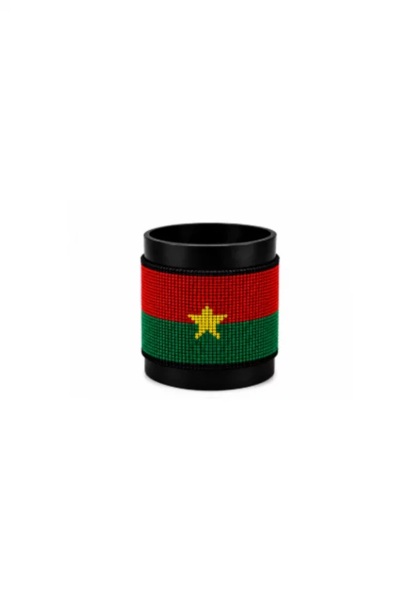 Burkina Faso Signature Flag Bracelet with Buttons handcrafted with premium beadwork in the colors of the Burkina Faso flag.