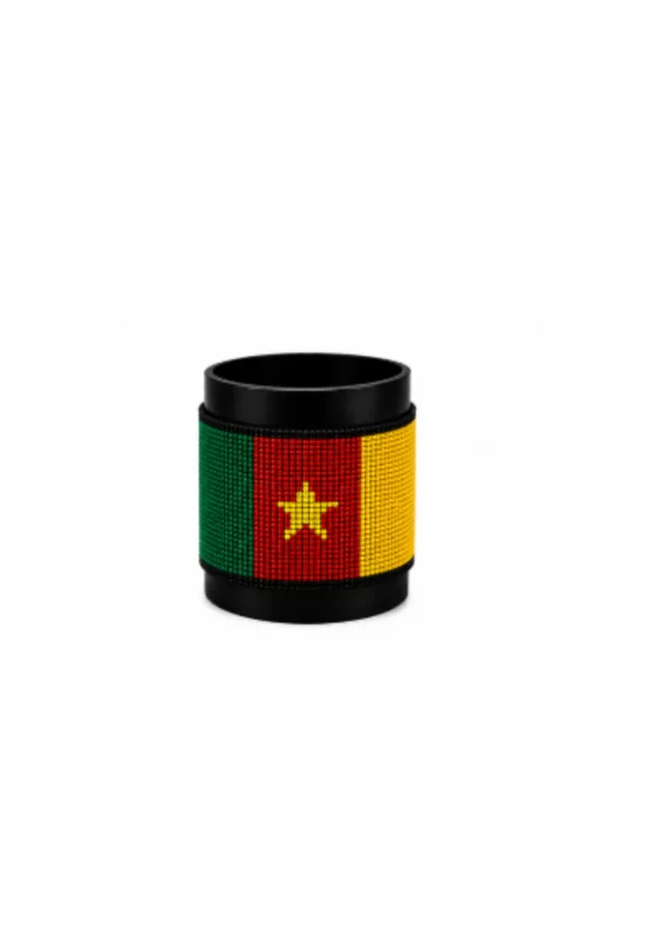Cameroon Signature Flag Bracelet with Buttons handcrafted with premium beadwork in the colors of the Cameroon flag.