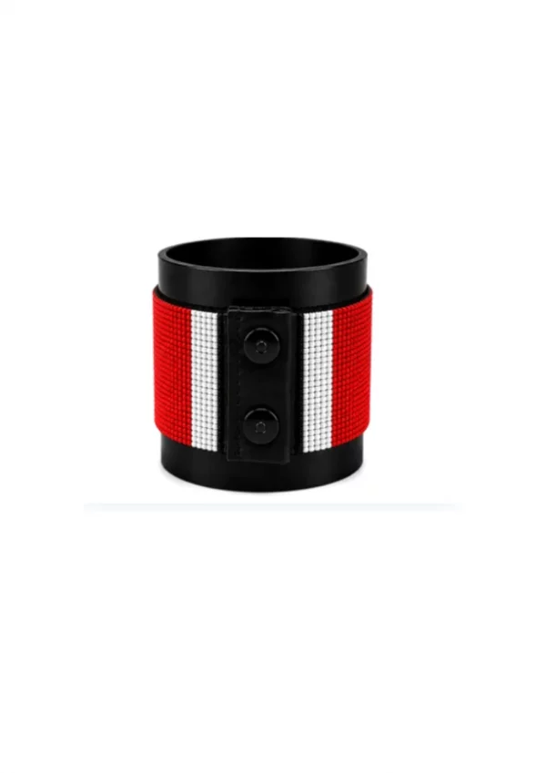 Canada Signature Flag Bracelet Long Neck with Buttons handcrafted with beadwork in the colors of the Palestine flag.