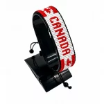 Canada Flag Bracelet With Name Adjustable handcrafted with beadwork in the colors of the Canada flag and the name "Canada".