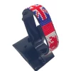 Canada UK Combo Flag Bracelet Adjustable handcrafted with beadwork in the colors of the Canada and United Kingdom flags.