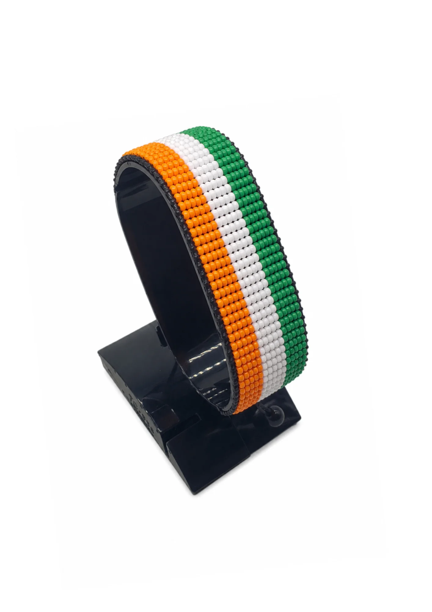 Côte d'Ivoire Flag Bracelet Adjustable handcrafted with beadwork in the colors of the Côte d'Ivoire flag.