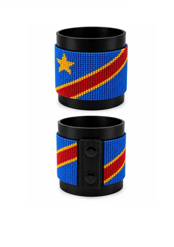 DRC Congo Signature Flag Bracelet Long Neck with Buttons.