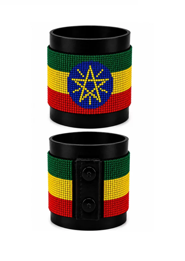 Ethiopia Signature Flag Bracelet Long Neck with Buttons.