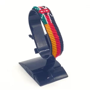 Germany Kenya Combo Flag Bracelet Adjustable handcrafted with beadwork in the colors of the Germany and Kenya flags.
