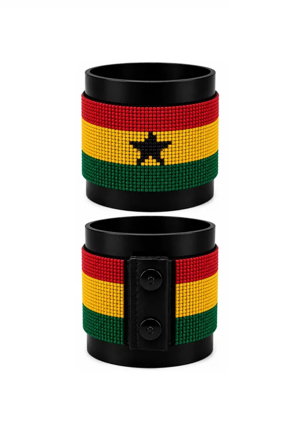 Ghana Signature Flag Bracelet Long Neck with Buttons.