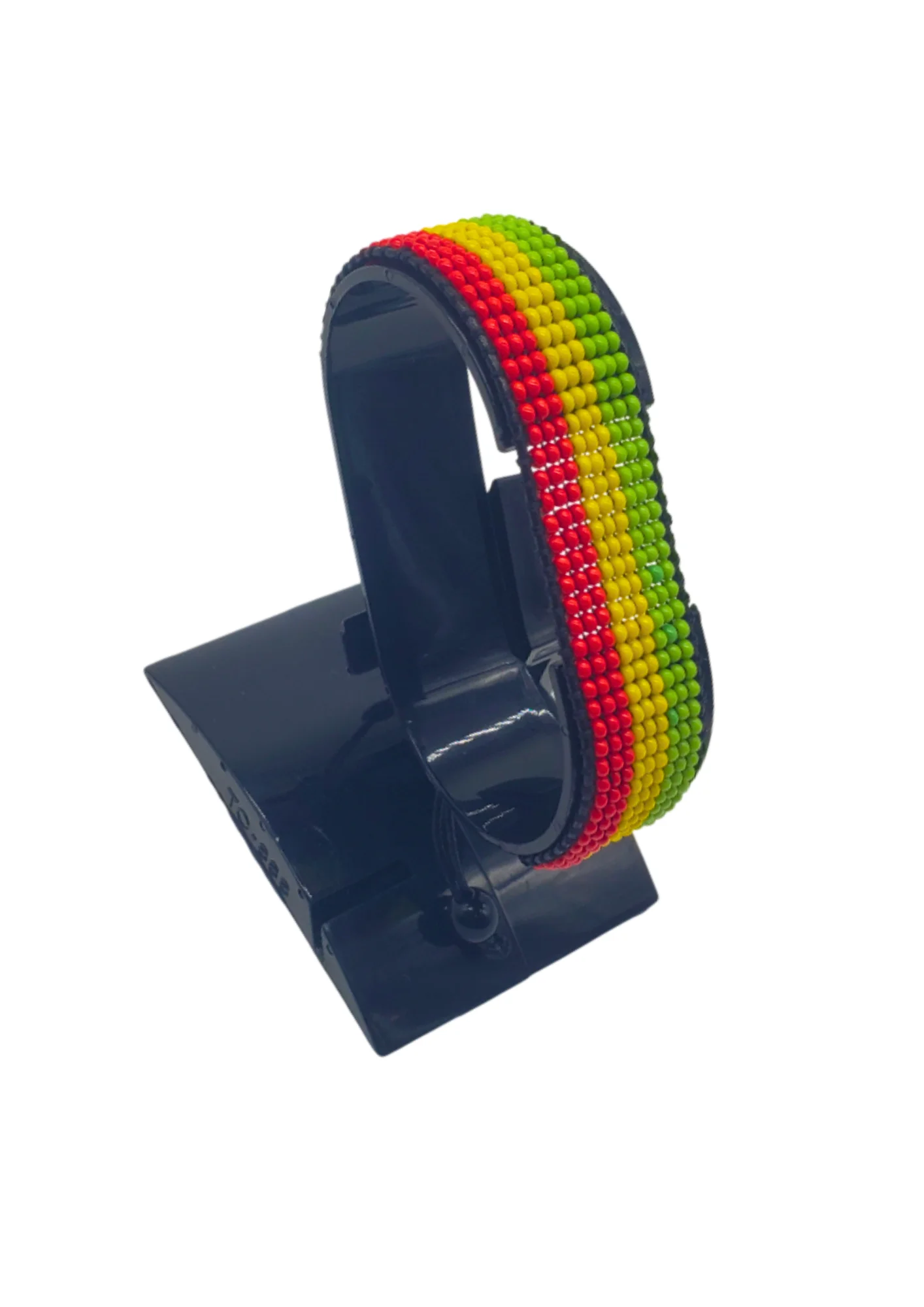Guinea Flag Bracelet Adjustable handcrafted with beadwork in the colors of the Guinea flag.