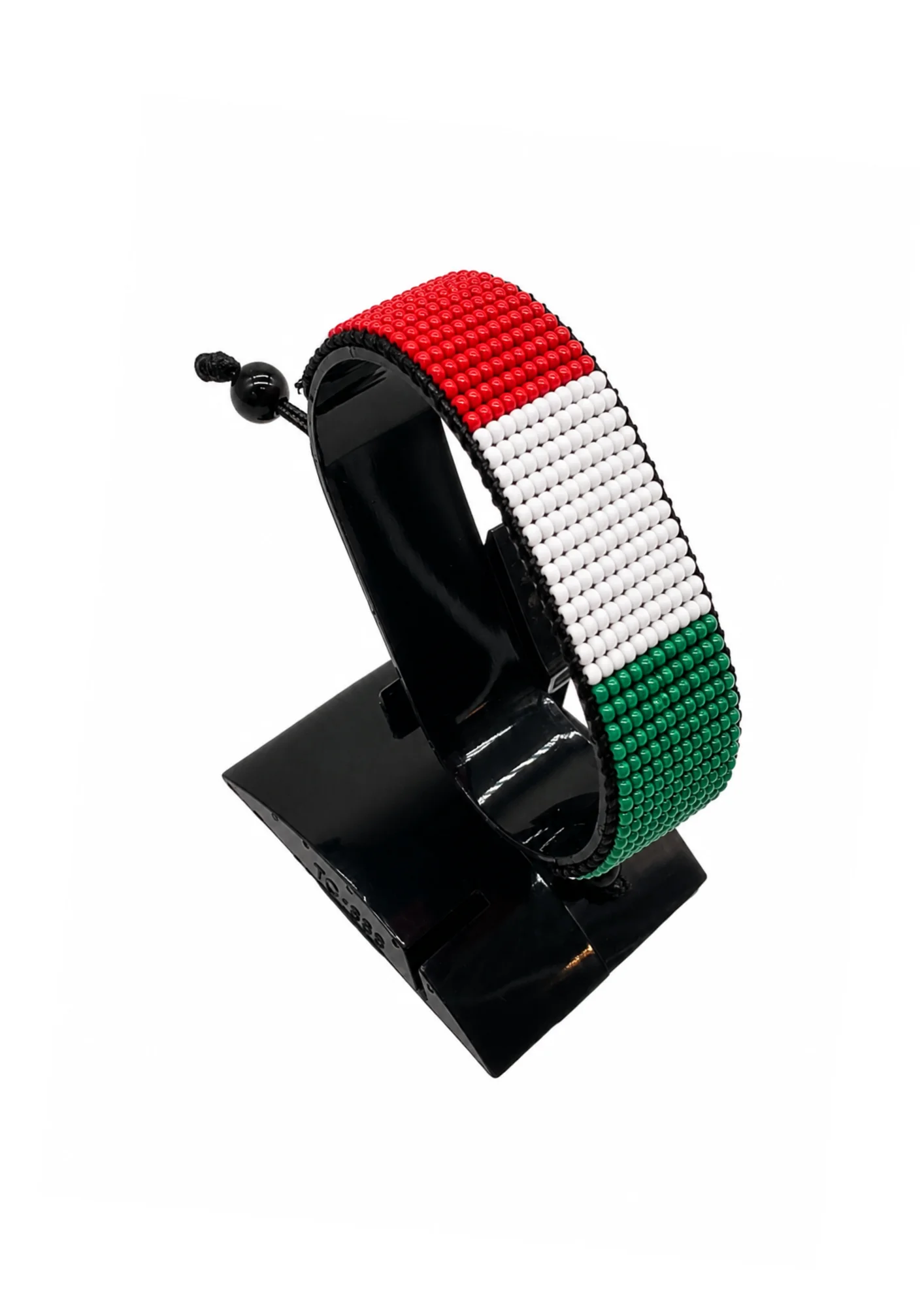Hungary Flag Bracelet Adjustable handcrafted with beadwork in the colors of the Hungary flag.