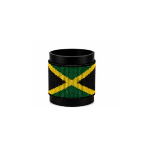 Jamaica Signature Flag Bracelet with Buttons handcrafted with premium beadwork in the colors of the Jamaica flag.