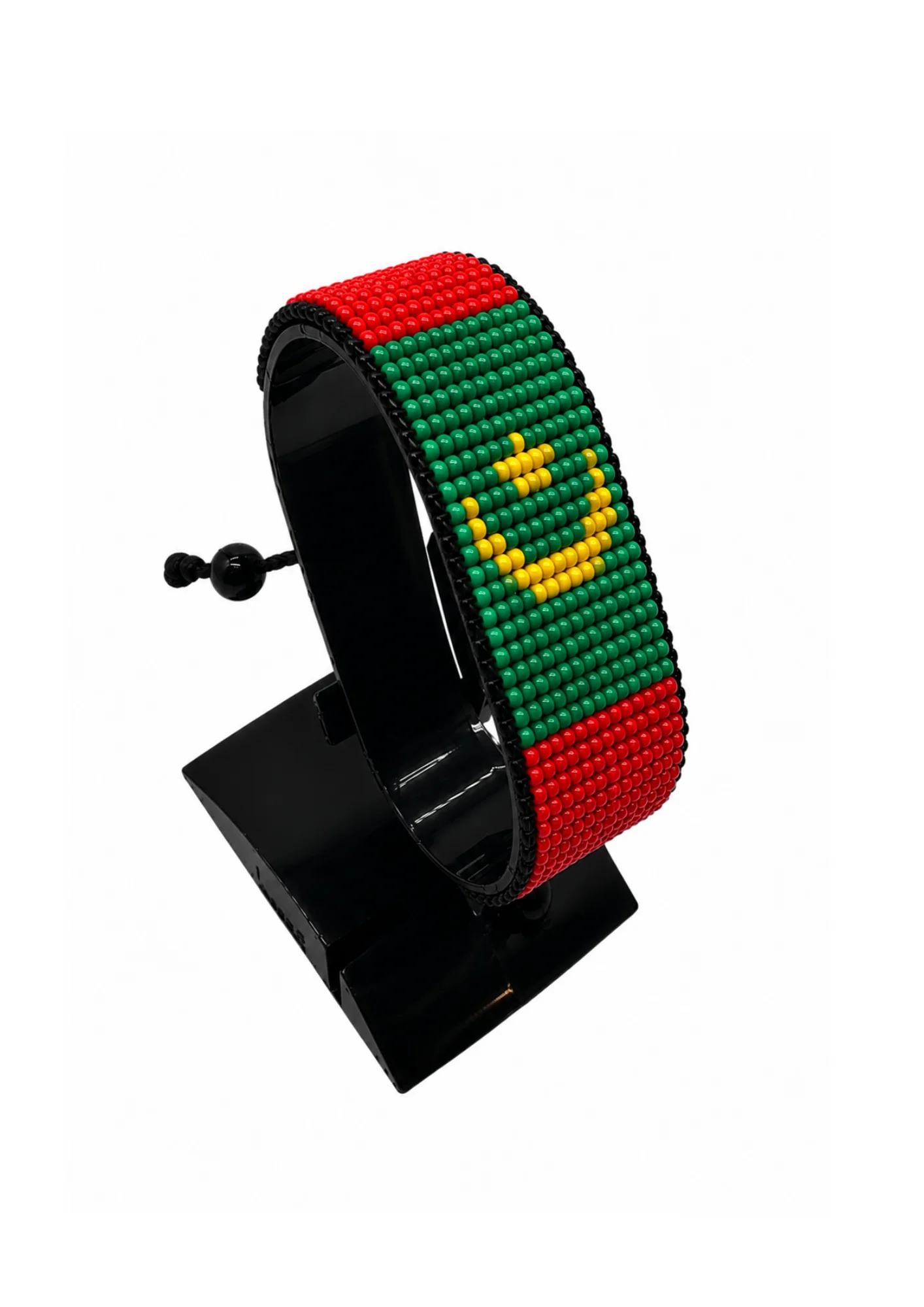 Mauritania Flag Bracelet Adjustable handcrafted with beadwork in the colors of the Mauritania flag.