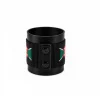 Kenya Signature Flag Bracelet Black Version Long Neck with Buttons handcrafted with premium black-dominant beadwork inspired by the Kenya flag.