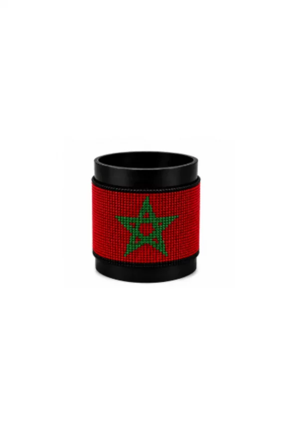 Morocco Signature Flag Bracelet with Buttons handcrafted with premium beadwork in the colors of the Morocco flag.