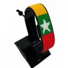 Myanmar Flag Bracelet Adjustable handcrafted with beadwork in the colors of the Myanmar flag.