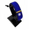 Nauru Flag Bracelet Adjustable handcrafted with beadwork in the colors of the Nauru flag.