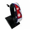 Nepal Flag Bracelet Adjustable handcrafted with beadwork in the colors of the Nepal flag.