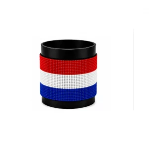 Netherlands Signature Flag Bracelet Long Neck with Buttons handcrafted with beadwork in the colors of the Netherlands flag.