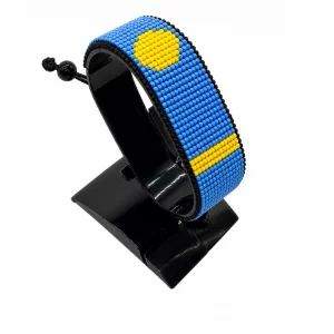 Palau Flag Bracelet Adjustable handcrafted with beadwork in the colors of the Palau flag.