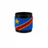 DRC Congo Signature Flag Bracelet Long Neck with Buttons handcrafted with premium beadwork featuring the Democratic Republic of the Congo flag and button closure.