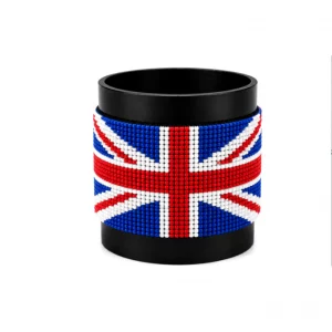 UK Signature Flag Bracelet Long Neck with Buttons handcrafted with premium beadwork featuring the United Kingdom flag and button closure.