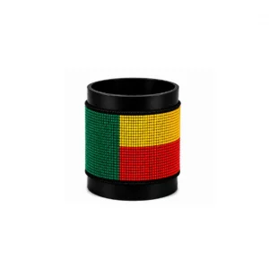 Benin Signature Flag Bracelet Long Neck with Buttons handcrafted with premium beadwork in the colors of the Benin flag.