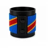 DRC Congo Signature Flag Bracelet Long Neck with Buttons handcrafted with premium beadwork featuring the Democratic Republic of the Congo flag and button closure.