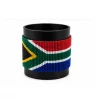 South Africa Signature Flag Bracelet Long Neck with Buttons handcrafted with premium beadwork featuring the South Africa flag and button closure.