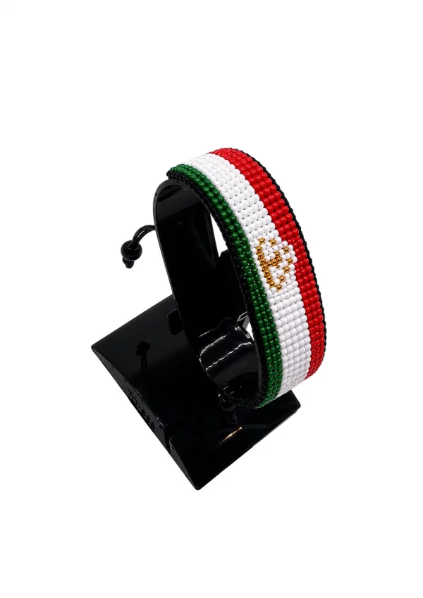 Tajikistan Flag Bracelet Adjustable handcrafted with beadwork in the colors of the Tajikistan flag.