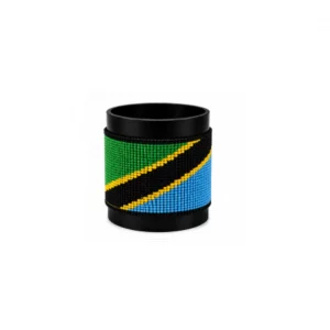 Tanzania Signature Flag Bracelet with Buttons handcrafted with premium beadwork in the colors of the Tanzania flag.