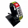 Togo Flag Bracelet With Name Adjustable handcrafted with beadwork in the colors of the Togo flag and the name "Togo".
