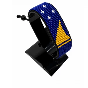 Tokelau Flag Bracelet Adjustable handcrafted with beadwork in the colors of the Tokelau flag.