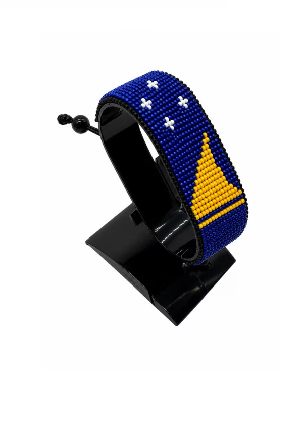 Tokelau Flag Bracelet Adjustable handcrafted with beadwork in the colors of the Tokelau flag.