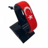 Turkey Flag Bracelet Adjustable handcrafted with beadwork in the colors of the Turkey flag.