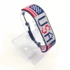 USA Flag Bracelet With Name Adjustable handcrafted with beadwork in the colors of the United States flag and the name "USA".