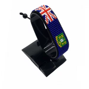 British Virgin Islands Flag Bracelet Adjustable handcrafted with beadwork in the colors of the British Virgin Islands flag.