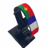 Burkina Faso-France Flag Adjustable Bracelet Combo handcrafted with beadwork in the colors of the Burkina Faso and France flags.