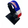 Cape Verde-France Flag Adjustable Bracelet Combo handcrafted with beadwork in the colors of the Cape Verde and France flags.