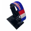 Cape Verde-Netherlands Flag Adjustable Bracelet Combo handcrafted with beadwork in the colors of the Cape Verde and Netherlands flags.