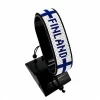 Finland Flag Bracelet With Name Adjustable handcrafted with beadwork in the colors of the Finland flag and the name "Finland".