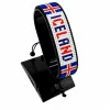Iceland Flag Bracelet With Name Adjustable handcrafted with beadwork in the colors of the Iceland flag featuring the name ICELAND.